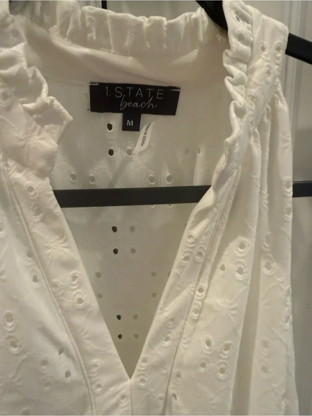 NWT 1.State beach Women's Eyelet cover up dress - New Ivory White - Picture 8 of 10